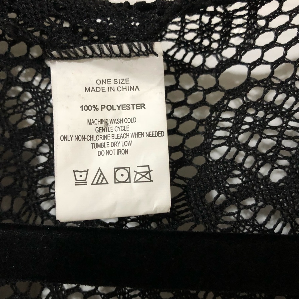 Black crochet boho kimono
